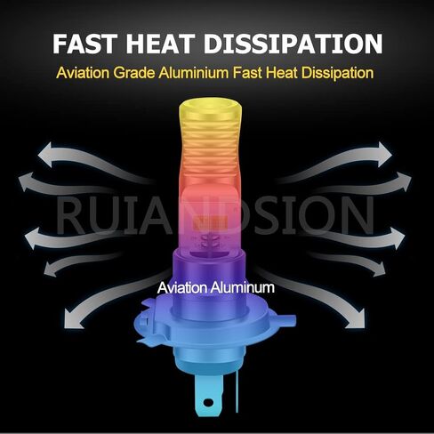 Ruiandsion H4 LED مصباح دراجة نارية الأبيض تيار مستمر/التيار المتناوب 9-85 فولت مرحبا/لو شعاع LED لمبة استبدال للدراجات النارية مصباح سيارة الضباب الخفيف in Kuwait