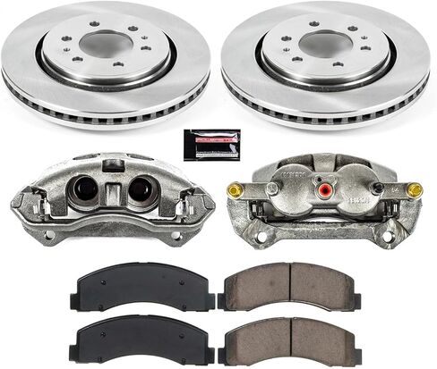 PowerStop Front Brake & Caliper Kit For Ford F-150 2012-20 - Ceramic Brake Pads + Stock Rotors Replacement + Calipers, KCOE3167A in Saudi Arabia