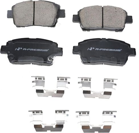 A-Premium Front and Rear Vented Disc Brake Rotors + Drums + Shoes + Ceramic Pads Kit Compatible with Select Toyota Models - Prius 2004 2005 2006 2007 2008, 12-PC Set in Saudi Arabia