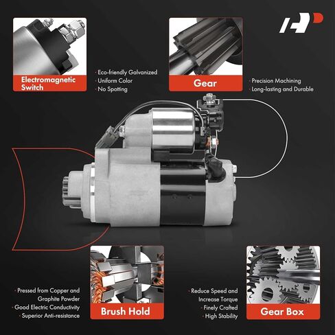 A-Premium Starter Motor Compatible with Chrysler Sebring 2001-2002 2.4L & Dodge Stratus 2001-2002 2.4L, 12V 1.4KW 9-Teeth Clockwise, Replace# 04609703AC, 04609703AD in Saudi Arabia