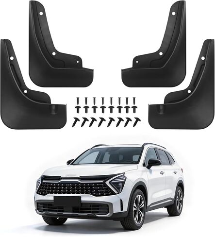 No Drill Mud Flaps for 2023-2026 kia Sportage SUV, Heavy Duty Front & Rear All Weather Splash Guards Set for LX/EX/X-Line/SX/Prestige/X-Pro Prestige/Hybrid Models, OEM-Style Textured Black Mud Guards in Saudi Arabia