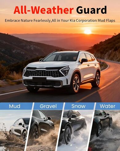 No Drill Mud Flaps for 2023-2026 kia Sportage SUV, Heavy Duty Front & Rear All Weather Splash Guards Set for LX/EX/X-Line/SX/Prestige/X-Pro Prestige/Hybrid Models, OEM-Style Textured Black Mud Guards in Saudi Arabia