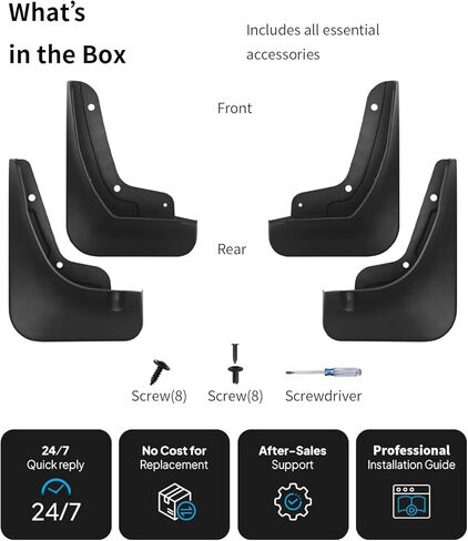 No Drill Mud Flaps for 2023-2026 kia Sportage SUV, Heavy Duty Front & Rear All Weather Splash Guards Set for LX/EX/X-Line/SX/Prestige/X-Pro Prestige/Hybrid Models, OEM-Style Textured Black Mud Guards in Saudi Arabia