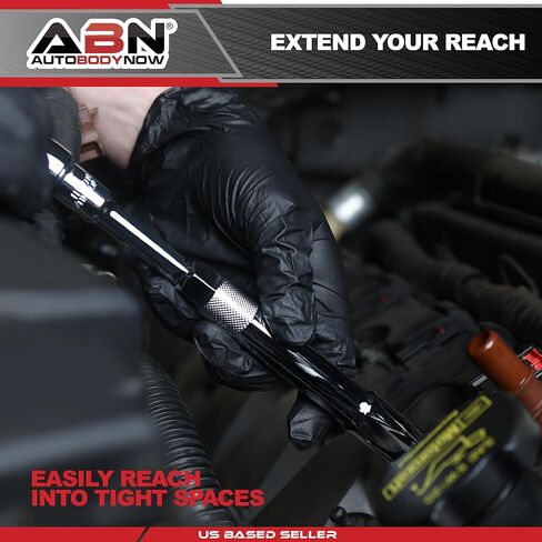 ABN Extra Deep Socket Set 5 Pieces - 3/8 Inch Drive Magnetic Grip Cr-V Deep Well Sockets - 6 Point 5/8 and 13/16in - 12 Point 14, 16 and 18mm in Saudi Arabia