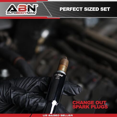 ABN Extra Deep Socket Set 5 Pieces - 3/8 Inch Drive Magnetic Grip Cr-V Deep Well Sockets - 6 Point 5/8 and 13/16in - 12 Point 14, 16 and 18mm in Saudi Arabia