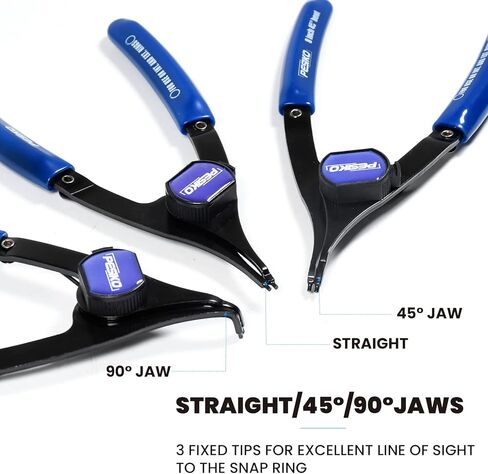 12-Piece Snap Ring Pliers Set Heavy Duty, Internal External Convertible Fixed Tip Snap Ring Pliers 0.038in 0.047in 0.070in 0.090in in Kuwait