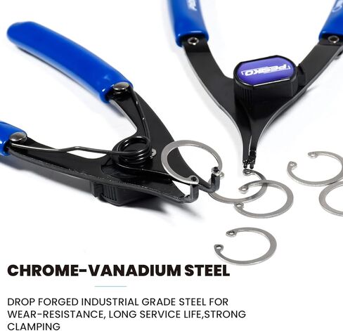 12-Piece Snap Ring Pliers Set Heavy Duty, Internal External Convertible Fixed Tip Snap Ring Pliers 0.038in 0.047in 0.070in 0.090in in Kuwait