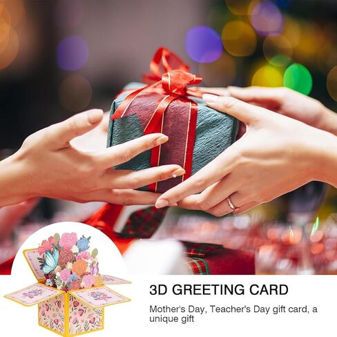 3D Pink Birthday Card Flower Pop Up Greeting Card for Mother's Day Teacher Appreciation Birthdays Anniversaries Wife Grandmother in Saudi Arabia