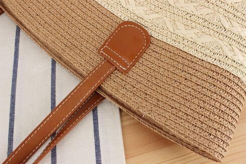 Large Bags for Women Straw Woven Beach Shoulder Tote Bag Striped Work Top-Handle Purse Summer Tote Handbag Gold-Brown in Kuwait