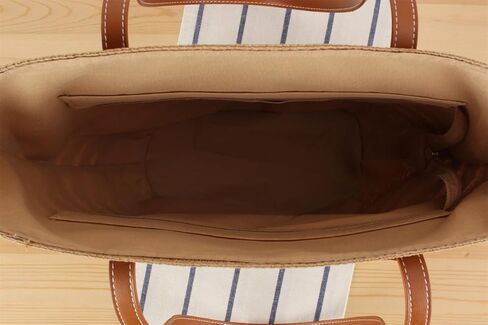 Large Bags for Women Straw Woven Beach Shoulder Tote Bag Striped Work Top-Handle Purse Summer Tote Handbag Gold-Brown in Kuwait