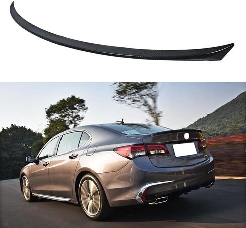 CHIESMA Rear Spoiler Fit for Honda Acura TLX 2015-2023, Carbon Fiber Style ABS Painted Lid Kit Performance Rear Trunk Spoiler Splitter Rear Wing in Kuwait