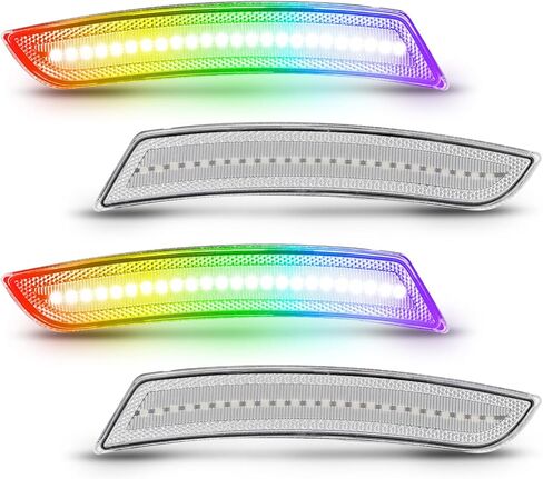 مصابيح تحديد جانبية LED من Bestview RGB متوافقة مع Chevy Camaro 2016-2024، عدسات شفافة بإضاءة 16 لونًا، عبوة من 4 قطع in Saudi Arabia