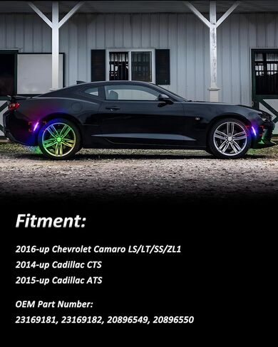 مصابيح تحديد جانبية LED من Bestview RGB متوافقة مع Chevy Camaro 2016-2024، عدسات شفافة بإضاءة 16 لونًا، عبوة من 4 قطع in Saudi Arabia