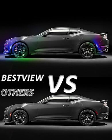 مصابيح تحديد جانبية LED من Bestview RGB متوافقة مع Chevy Camaro 2016-2024، عدسات شفافة بإضاءة 16 لونًا، عبوة من 4 قطع in Saudi Arabia