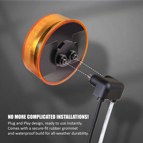 MADCATZ 2Pcs 2.5" Mini Round Amber LED Marker Lights 13 Diodes Reflectors w/2-Prong Pigtail, Sealed Waterproof 12V DC for Truck Trailer RV Van Boat (Pack of 2) in Saudi Arabia