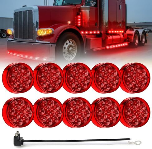 MADCATZ 2Pcs 2.5" Mini Round Amber LED Marker Lights 13 Diodes Reflectors w/2-Prong Pigtail, Sealed Waterproof 12V DC for Truck Trailer RV Van Boat (Pack of 2) in Saudi Arabia