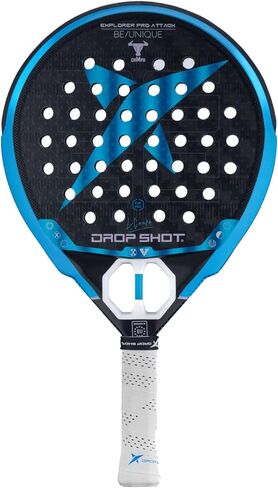 Drop Shot Explorer Pro Attack من Campa - سلسلة مضرب Padel - مضرب Padel مع امتصاص الصدمات وتحكم رائع - مع قلب إسفنجي EVA PRO - Padel الاحترافي 2024، أزرق/أسود in Saudi Arabia