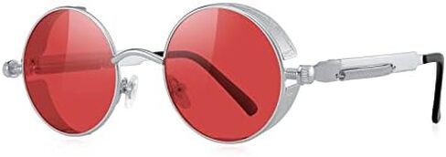 Gothic Steampunk Sunglasses for Women Men Round Lens Metal Frame in Saudi Arabia