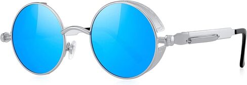 Gothic Steampunk Sunglasses for Women Men Round Lens Metal Frame in Saudi Arabia