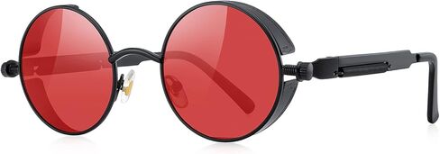 Gothic Steampunk Sunglasses for Women Men Round Lens Metal Frame in Saudi Arabia