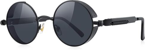 Gothic Steampunk Sunglasses for Women Men Round Lens Metal Frame in Saudi Arabia