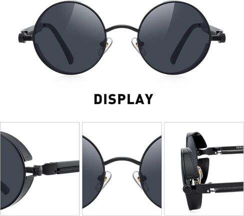 Gothic Steampunk Sunglasses for Women Men Round Lens Metal Frame in Saudi Arabia