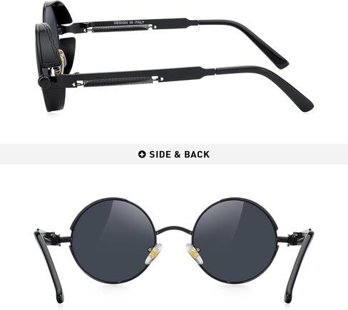 Gothic Steampunk Sunglasses for Women Men Round Lens Metal Frame in Saudi Arabia