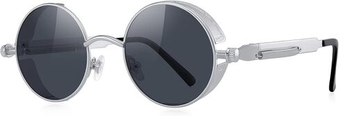 Gothic Steampunk Sunglasses for Women Men Round Lens Metal Frame in Saudi Arabia
