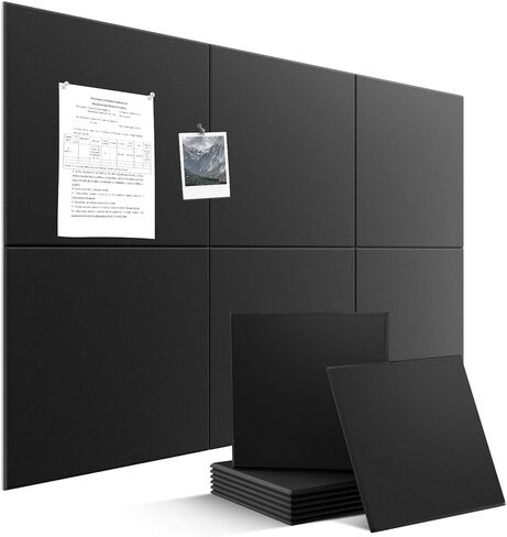 Large Felt Bulletin Board Tiles 36" x 24" Cork Board Alternative 6 Pack with 40 Adhesive Tabs Felt Wall Tiles Cork Boards for Walls Thick Slat Wall Panels for Home Office Classroom Decor in Saudi Arabia