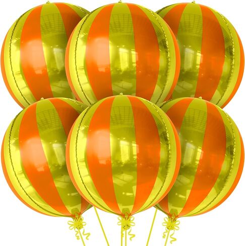 Big, Red and Blue Carnival Balloons - Pack of 6, Circus Decorations | 22 Inch 360 Degree 4D Red Blue Balloons | Carnival Theme Party Decorations | Circus Theme Party Decorations | Carnival Decorations in Saudi Arabia