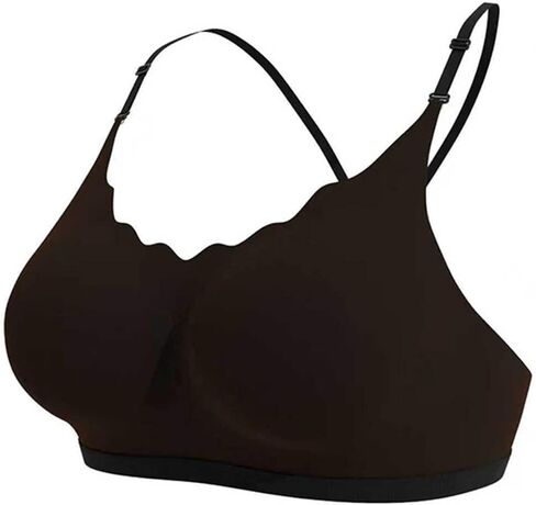 Ruziyoog Bralette for Women Wireless Padded V Neck Bra Seamless Adjustable Straps Comfy Sleep Bra Everyday Lounge Bra in Saudi Arabia
