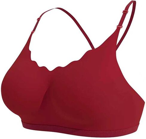 Ruziyoog Bralette for Women Wireless Padded V Neck Bra Seamless Adjustable Straps Comfy Sleep Bra Everyday Lounge Bra in Saudi Arabia