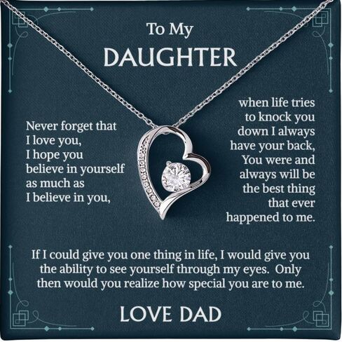 To My Daughter Necklace From Dad With Heartfelt Message & Elegant Box, Father Daughter Gifts from Dad, Birthday Gift for Daughter Adult, Father Daughter Necklace, Daddy Daughter Gifts For My Daughter "When life tries to knock you down I always have your b in Saudi Arabia