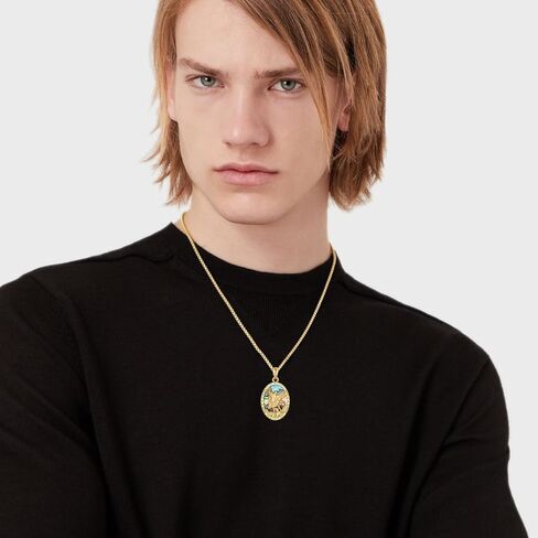 St Michael Pendant for Men Saint Michael Necklace Golden Plated Archangel Michael Medal Jewelry Gifts for Men Women in Saudi Arabia