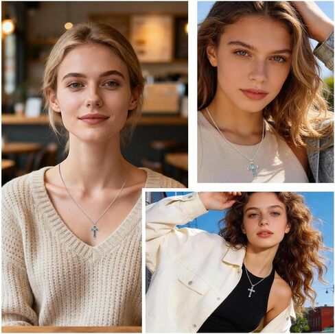 Cross Necklace for Women Sterling Silver Abalone Pendant Infinity Necklaces Jewelry Christmas Mothers Day Gifts for Faith in Kuwait