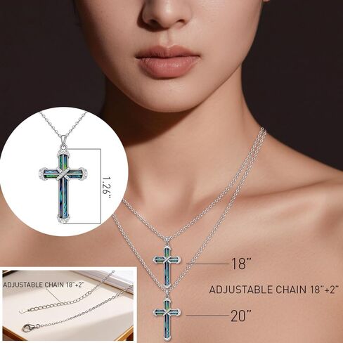 Cross Necklace for Women Sterling Silver Abalone Pendant Infinity Necklaces Jewelry Christmas Mothers Day Gifts for Faith in Kuwait
