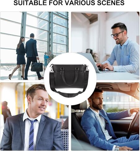 Men’s Business Briefcase Pu Leather Laptop Bag Single-shoulder Computer Storage Portable Business Travel Portfolio Bag Black in Saudi Arabia