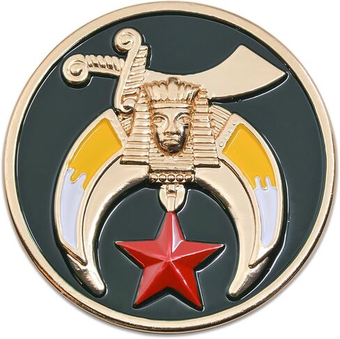 شعار Shriner الماسوني التلقائي الدائري - [أخضر وذهبي] [قطر 3 بوصات] in Saudi Arabia