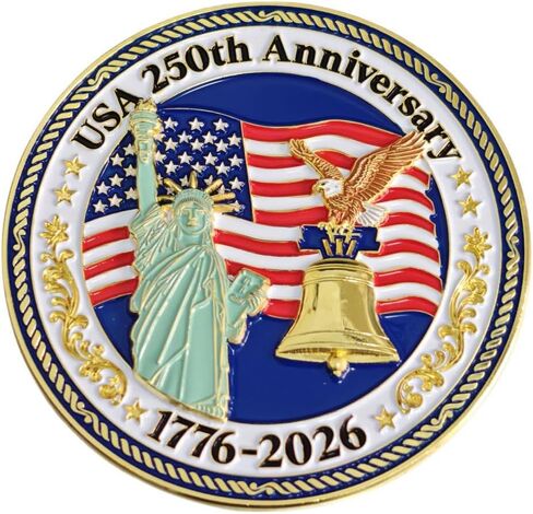 250th Anniversary 3D Metal Auto Emblem Decal America 1776-2026 Patriotic Decals for Cars, Van, Doors Decor Memorabilia in Kuwait