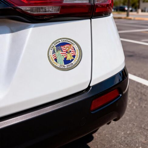 250th Anniversary 3D Metal Auto Emblem Decal America 1776-2026 Patriotic Decals for Cars, Van, Doors Decor Memorabilia in Kuwait