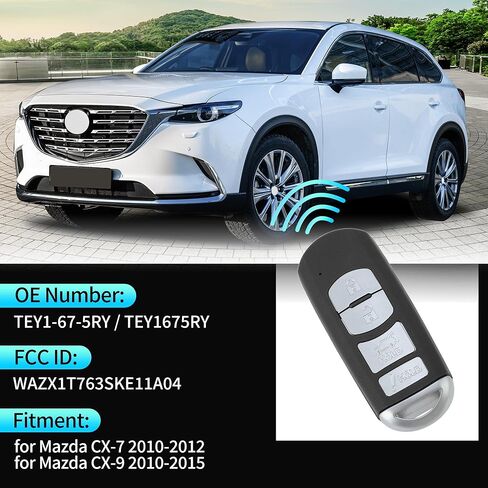 X AUTOHAUX WAZX1T763SKE11A04 315Mhz Replacement Keyless Entry Remote Smart Key Fob for Mazda CX-7 for Mazda CX-9 10-15 TEY1-67-5RY TEY1675RY 4Buttons 2Pcs in Saudi Arabia