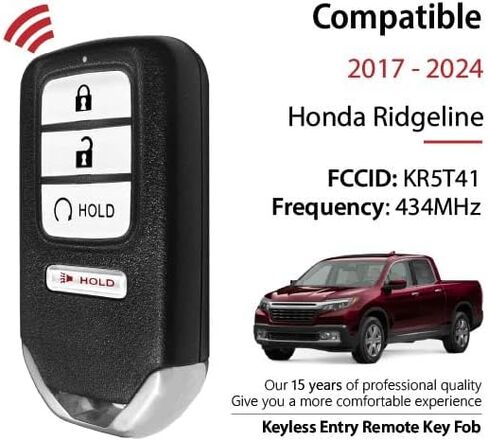 2 بديل بدون مفتاح لـ 2017-2024 Honda Ridgeline مفتاح فوب للتحكم عن بعد KR5T41 4 أزرار 434 ميجاهرتز in Saudi Arabia