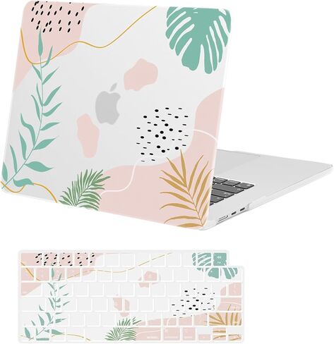MOSISO Compatible with MacBook Air 15 inch Case 2026 2025 2024 2023 Release M4 A3241 M3 A3114 M2 A2941 Liquid Retina Display&Touch ID, Protective Plastic Hard Shell Case&Keyboard Cover, Artistic Leaf in Saudi Arabia