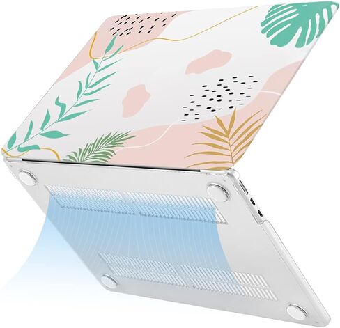 MOSISO Compatible with MacBook Air 15 inch Case 2026 2025 2024 2023 Release M4 A3241 M3 A3114 M2 A2941 Liquid Retina Display&Touch ID, Protective Plastic Hard Shell Case&Keyboard Cover, Artistic Leaf in Saudi Arabia