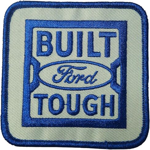 Ford Built Ford Tough Embroidered Patch 3 inch x 3 inch | Heat Seal Patch for Clothes, Jean Jacket, Black Backpack, Hat, Jackets, and More in Kuwait