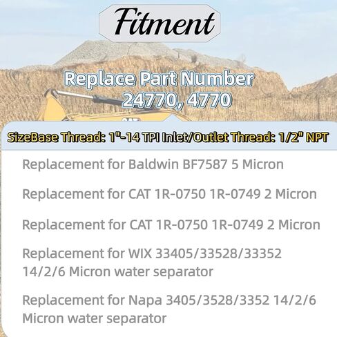 4770/24770 Fuel Filter Base,Diesel Fuel Filter Remote Mounting Base Fit For CAT 1R-0749 1R-0750 2 Micron,For Napa 3405/3528/3352,For WIX 33405/33528/33352 14/2/6 Micron water separator in Kuwait
