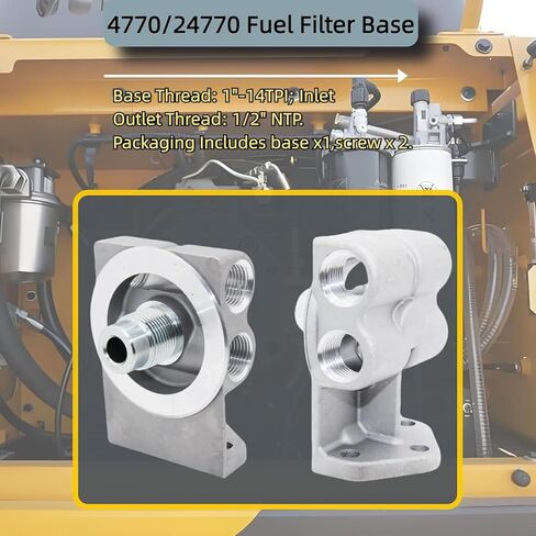 4770/24770 Fuel Filter Base,Diesel Fuel Filter Remote Mounting Base Fit For CAT 1R-0749 1R-0750 2 Micron,For Napa 3405/3528/3352,For WIX 33405/33528/33352 14/2/6 Micron water separator in Kuwait