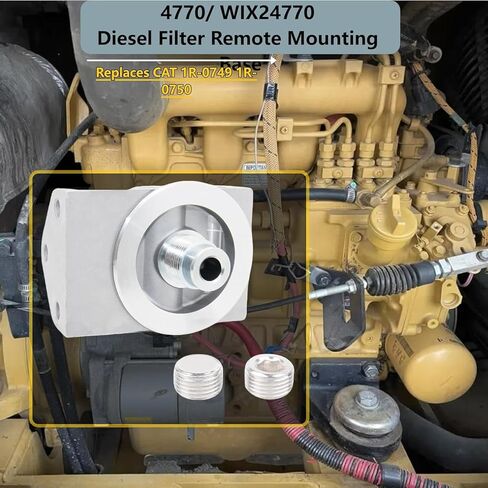 4770/24770 Fuel Filter Base,Diesel Fuel Filter Remote Mounting Base Fit For CAT 1R-0749 1R-0750 2 Micron,For Napa 3405/3528/3352,For WIX 33405/33528/33352 14/2/6 Micron water separator in Kuwait