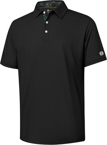 ZITY Golf Shirts for Men Short Sleeve Moisture Wicking Solid Performance Designed Print Collared Casual Polo Shirt in Saudi Arabia