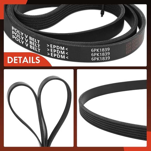 A-Premium 72.4 Inch Engine Serpentine Drive Belt Compatible with GMC Acadia 2017-2023 & Buick LaCrosse 2017-2019, Regal Sportback 2018-2020 & Cadillac XT5, XT6 & Chevrolet Blazer, Caprice, SS in Saudi Arabia